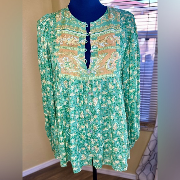 NEW! Spell & the Gypsy Collective Emerald Madame Peacock Boho Blouse - Picture 5 of 17